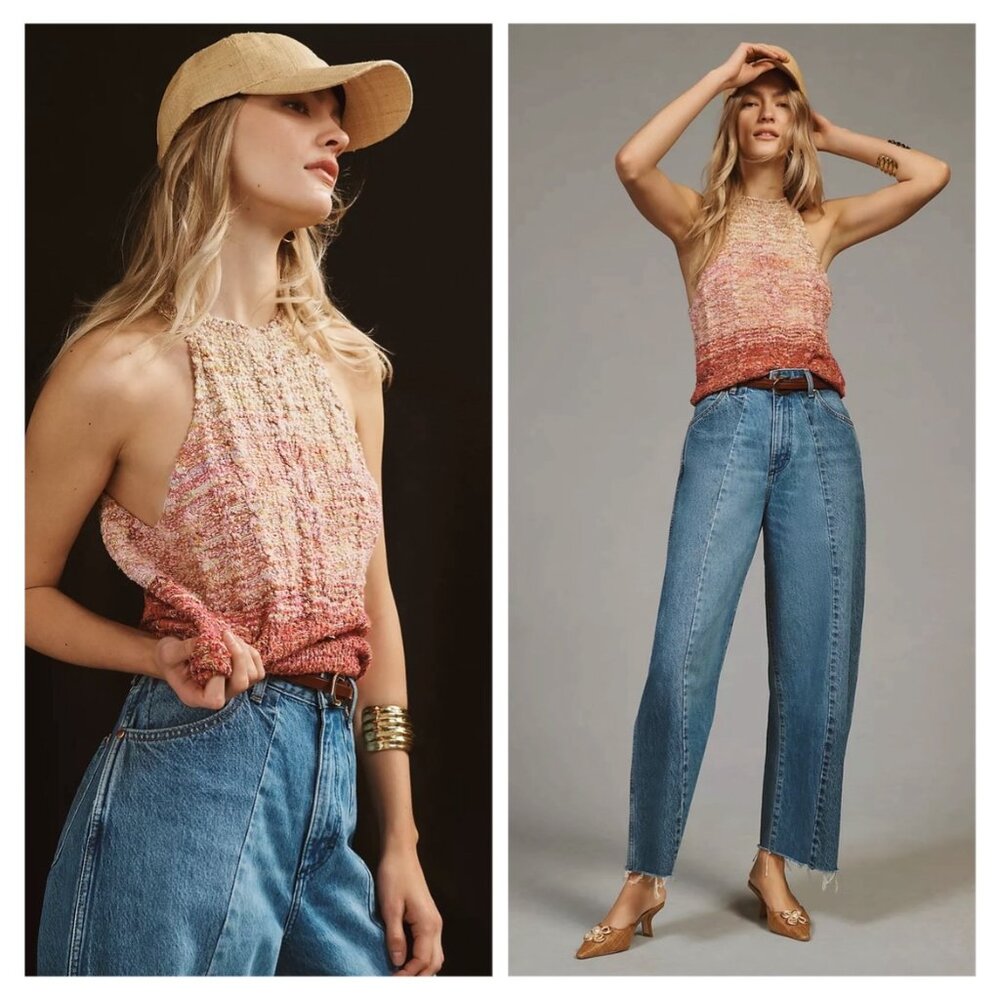 Anthropologie Ombré Multicolor Knit Tank Top